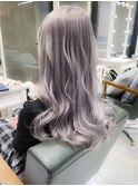 カット＋アッシュグレージュブリーチ透明感カラーda411