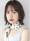 ボブ　ミディアム　ボブディ　こなれ感　前髪あり　外ハネボブ