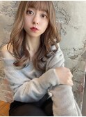 20代30代大人かわいいセミロングヘア★クリスタルベージュ