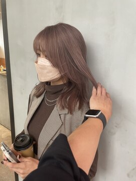 クシュ 所沢西口プロぺ通り(kusyu... ) ハイトーンカラーボブウルフココアベージュ黒髪グレージュカラー