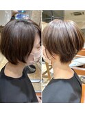 ショートボブから耳掛けしやすいショートへ☆