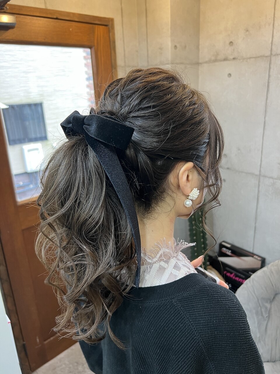 ヘアセット】 リボン高め♪柔らかポニーテール 茅ヶ崎：L179902194