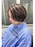 ～小顔ショートボブハイライトカラー～【Ria 大阪 梅田】