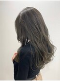20代30代 オリーブアッシュ ゆるふわウェーブ 透明感