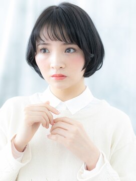 ドクターズ サロン ラブ(Dr's Salon LAB) オン眉黒髪くせ毛風ショートマッシュボブl古河20代30代40代