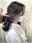 イヤリングカラーラベンダーシルバー