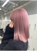 ミディアムペールピンクハイトーンカラーピンクカラー髪質改善