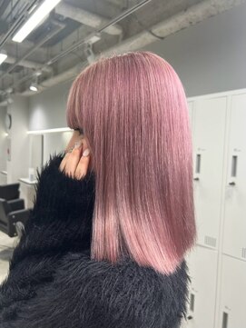 ジゼル 梅田(GiseL) ミディアムペールピンクハイトーンカラーピンクカラー髪質改善