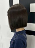 静岡ショートカット白髪染め切りっぱなしボブ大人ショートボブ