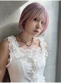 ペールピンク、ペールパープル、ボブ