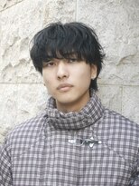 メンズフィール 南森町(MENS FEEL)&nbsp;ブルーブラック/フェザーパーマ/サーフカール/センターパート