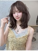 【haru】ミディアムレイヤー ×チョコレートベージュ