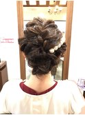 編み込み×ダウンスタイル
