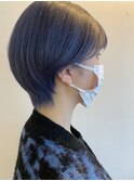 ショート×ネイビーブルー