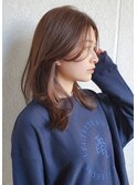シースルーバングくびれミディ×艶髪似合わせレイヤーカット