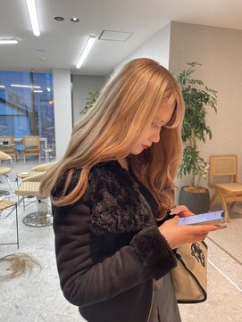 天神美容室 『福岡美容室/ayana』ケアブリーチで作る艶ハイトーン!