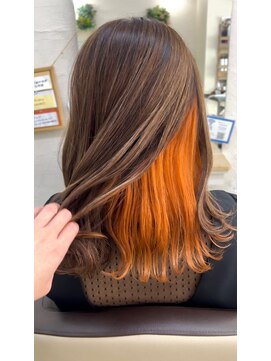 ヘアサロン キュー(hair salon Q) オレンジインナーカラー