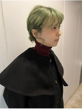 アルコイリスバイドールヘアー(ARCOIRIS by Dollhair) 都島/グリーンカラー/ハイトーンカラー/大人ガーリー