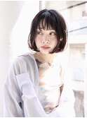 切りっぱなし/ぱっつんボブ/前下がり/アッシュブラウン/表参道