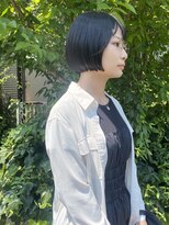 黒髪 ミニボブ マチルダボブ 重め 前髪あり