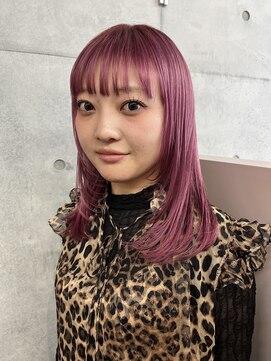 ココ 西葛西南口店(COコ) ファンシーピンク×小顔レイヤーカット/西葛西ハイトーン/西葛西