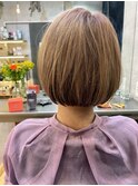 ボブもちが良いスッキリベージュカラー似合わせ20代30代40代