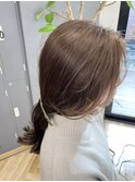 オリーブベージュ/赤みなしカラー/梅田美容室/ブリーチなし