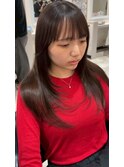 小顔レイヤーカット/韓国風ロング/前髪あり/モテ髪ストレート