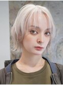 ハイトーンカラーブリーチペールカラーブロンドシルバーレイヤー