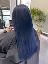 アンドケー 那覇おもろまち店(and K)&nbsp;ブリーチカラー/ネイビーブルー/ロング