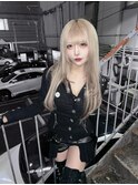 ミルクティーブロンドニュアンスウルフワンホンレイヤー渋谷