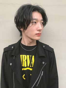 ヘアー アイス ルーチェ(HAIR ICI LUCE) センターパート　ウルフスタイル　メンズウルフ　担当　山中
