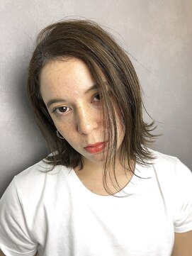 ヘアサロンエム 渋谷店(HAIR SALON M) デザインカラー/厚めバング/ローライト/スリークボブ