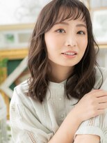 カバーヘア ブリス 志木南口駅前店(COVER HAIR bliss)&nbsp;くせ毛風エアリーミディオン眉斜めバングa志木20代30代40代50代