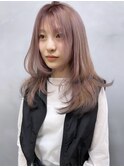 【oasisマミ】10代20代ハイトーンピンクベージュ/裾カラー