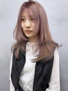 オアシス(oasis) 【oasisマミ】10代20代ハイトーンピンクベージュ/裾カラー