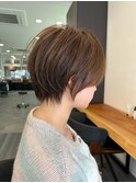 大人ラフウェーブ20代30代40代ボブブラウンスウィングショート