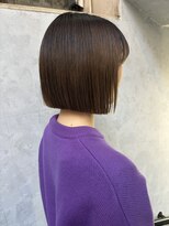 ノス 表参道(NOOS)&nbsp;グレーベージュ黒髪レイヤーロング アッシュブラック前髪パーマ