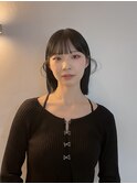 ネイビーカラー×シースルーバング