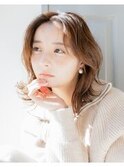 ★わとわセミディシフォンベージュカールデザインウルフ美髪艶髪
