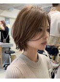 ショートボブ×ショコラアッシュ【束感/ヘルシースタイル/立川】