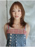 茶髪ハイレイヤーハッシュカットシャギーレイヤーウルフカット