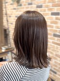 シフォンブラウンボブ暗めカラー