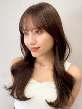モク 立川(moc) 韓国風レイヤーカットブリーチダブルカラー前髪