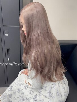 ベレーザ 渋谷(BELEZA) 17196全頭ブリーチグレーブラウンバタフライカットミルクティー