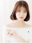 モカブラウンブリーチなしワンカールAラインボブX大宮30代40代