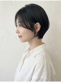 大人可愛い黒髪アッシュブラックハンサムショートレイヤー30代p3