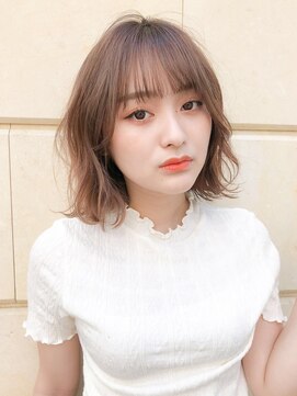 リリアン 青山(relian) ゆるふわボブシースルーバングベージュカラー