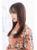 ミック ヘアアンドビューティー 大山店(miq  Hair&Beauty) ピンクブラウンが大人かわいい♪ラブストレートロング