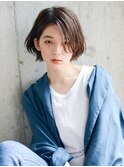 大人かわいい マニッシュショート ネイビーカラー フレンチボブ